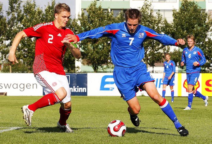 Gylfi Þór í leik með íslenska U-21 landsliðinu.