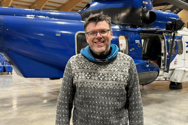 Björn Oddsson, jarðeðlisfræðingur, var nýkominn úr þyrluflugi með Landhelgisgæslunni þegar fréttastofa náði af honum tali.