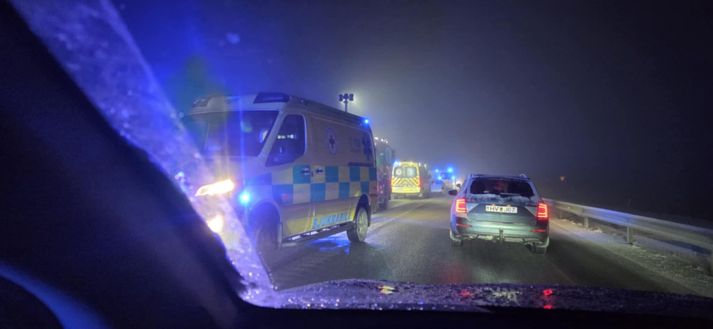 Mynd frá vettvangi í morgun.