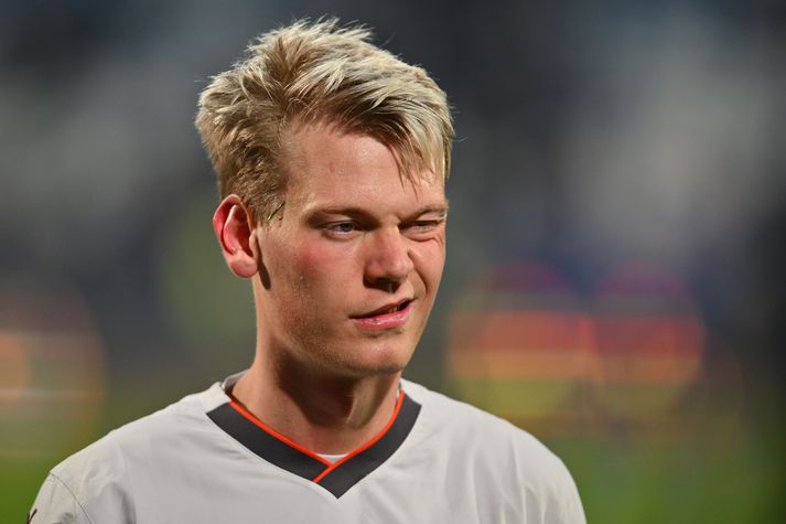 Orri Steinn Óskarsson skoraði tvö mörk í fyrri hálfleik á móti HM-liði Kanada.