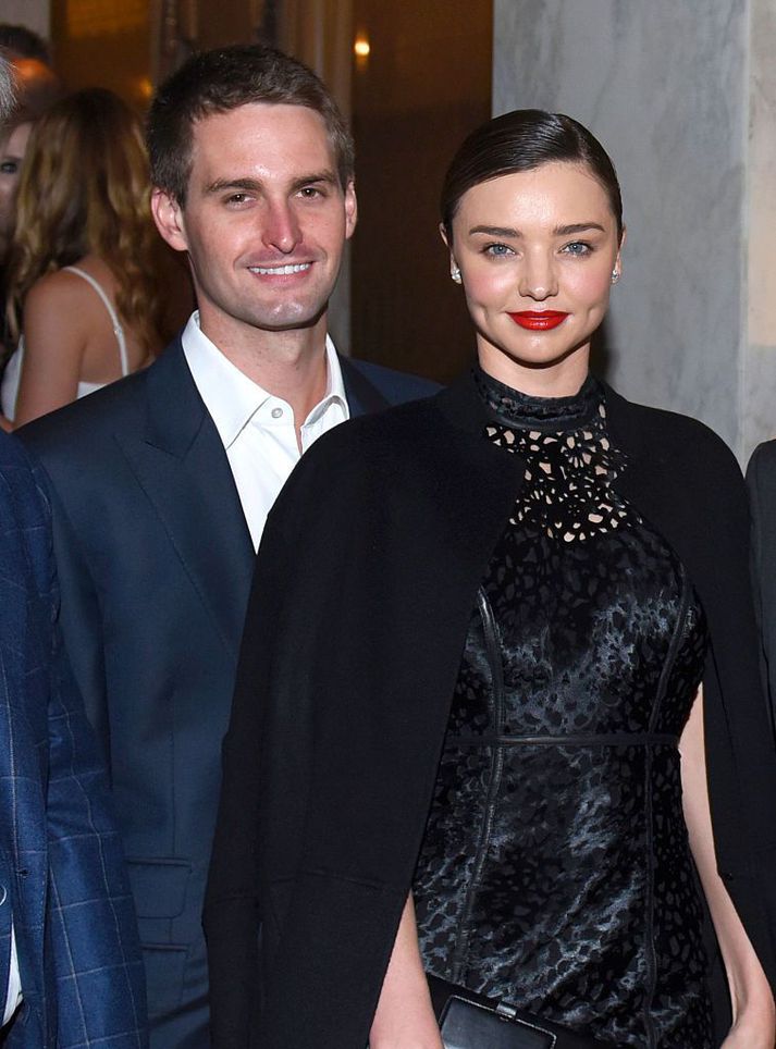 Evan Spiegel og Miranda Kerr.