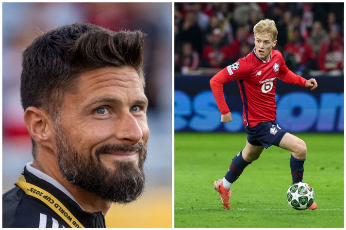 Oliver Giroud og Hákon Arnar eru orðnir liðsfélagar hjá Lille.