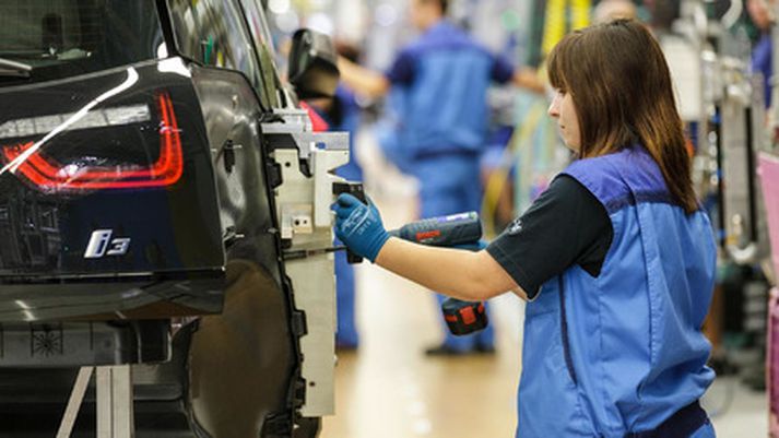 BMW i3 settir saman í Leipzig.