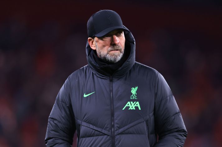 Jürgen Klopp var allt annað en ánægður með brandara spyrilsins.