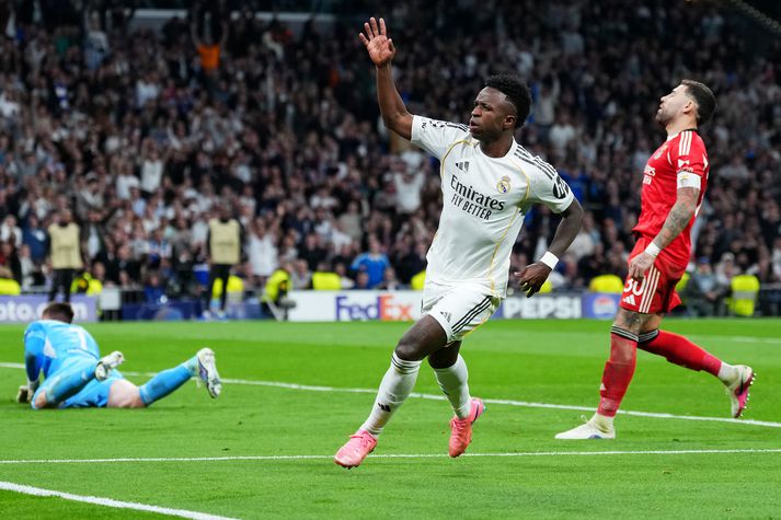 Vinicius skoraði sigurmark Real Madrid í gær, rétt eins og hann gerði í Lissabon viku fyrr.