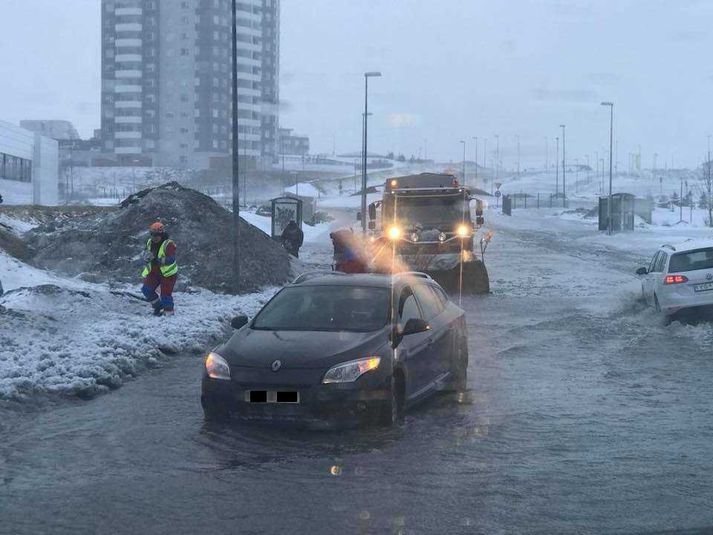 Mynd sem lögreglan birtir af aðstæðunum á höfuðborgarsvæðinu.