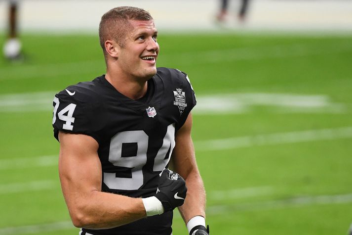 Carl Nassib hefur leikið með Las Vegas Raiders síðan í fyrra.