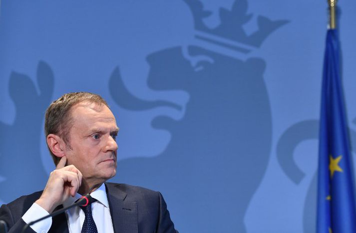 Tusk virtist ekki vongóður um að markmið ESB og bresku ríkisstjórnarinnar varðandi Brexit væru samrýmanleg.