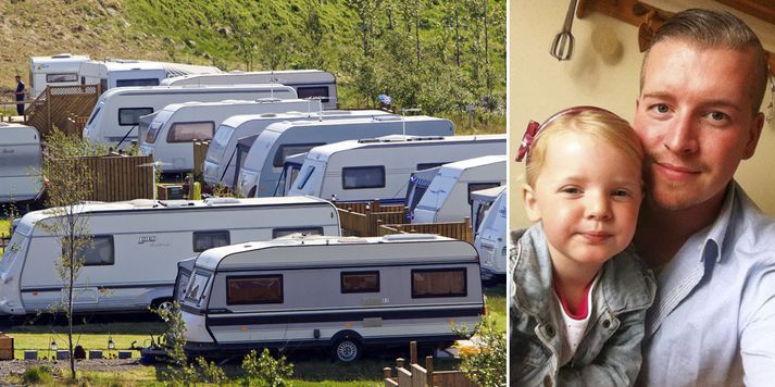Hafsteinn Sigurðarson og dóttir hans Natalía Rós.