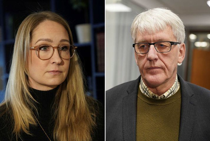 Anna Hrefna Ingimundardóttir aðstoðarframkvæmdastjóri og forstöðumaður efnahagssviðs SA g Finnbjörn A. Hermannsson formaður ASÍ.