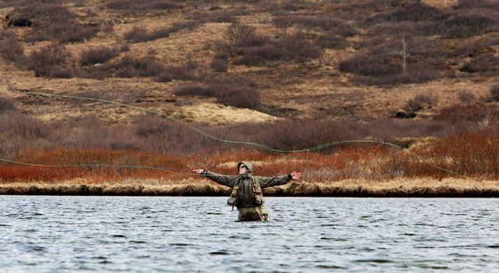 Veiðimennirnir í  í landi Syðri Brúar í Grímsnesi voru sjónvarpslausir um helgina. Myndin er úr safni.