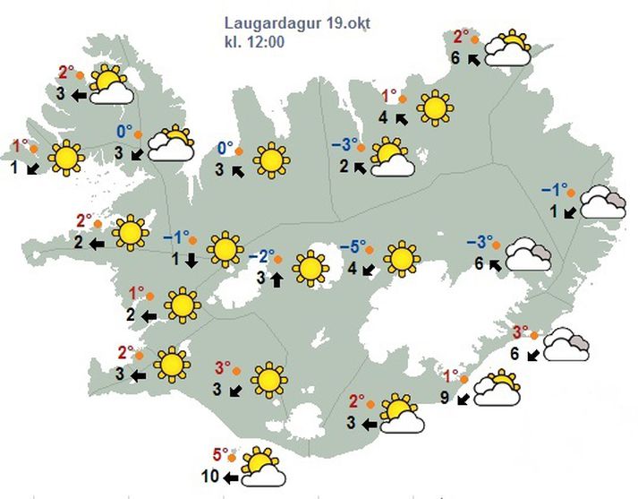 Veðrið verður alveg sæmilegt á laugardaginn.