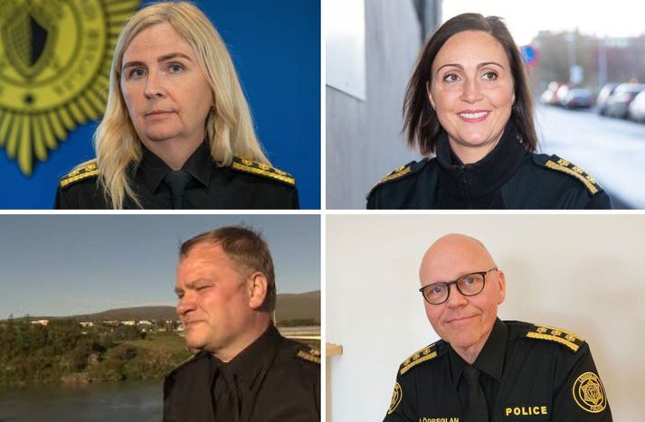 Halla Bergþóra Björnsdóttir, lögreglustjóri á höfuðborgarsvæðinu, Páley Borgþórsdóttir, lögreglustjóri á Norðurlandi eystra, Birgir Jónasson, fangelsismálastjóri, og Grímur Hergeirsson, lögreglustjóri á Suðurlandi og settur ríkislögrelgustjóri.