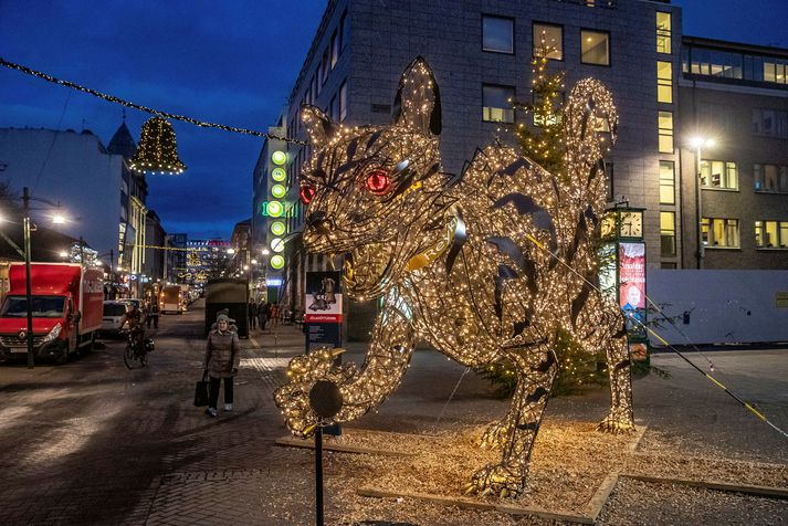 Jólaköturinn var fyrst reistur á Lækjartorgi árið 2018.