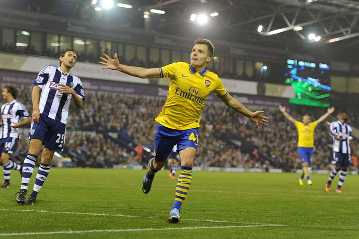 Thomas Eisfeld fagnar marki sínu.