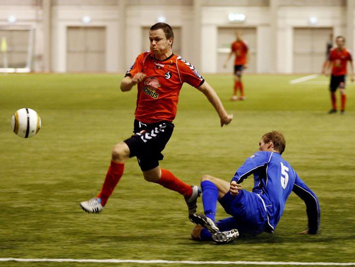 Albert Brynjar Ingason í leiknum í gær.