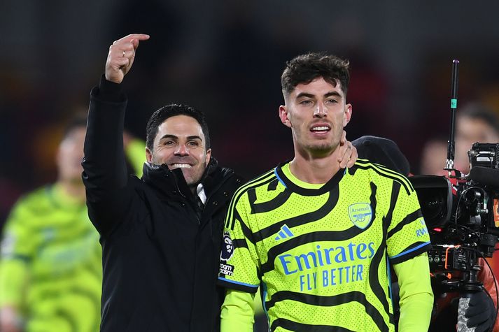 Arteta og Havertz eftir leik