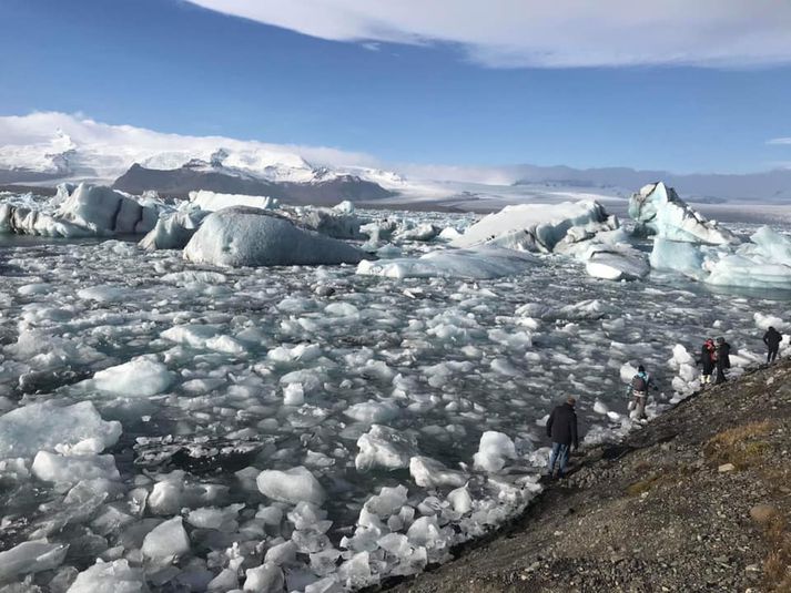 Frá Jökulsárlóni í dag, 13.október.