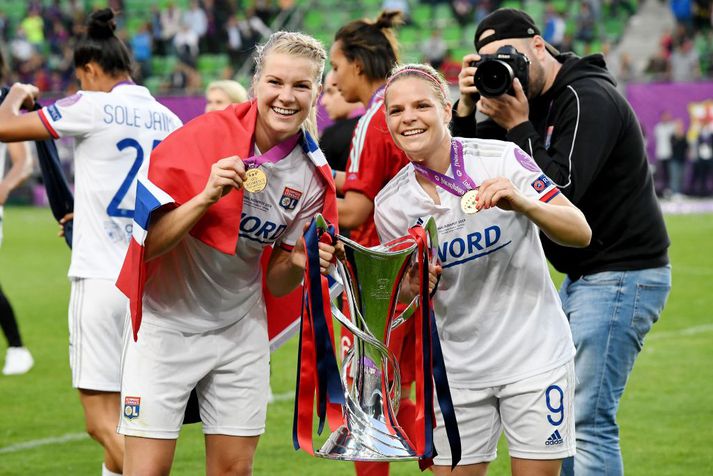 Ada Hegerberg (t.v.) átti stórleik í dag