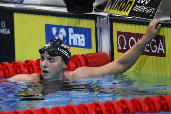 Katie Ledecky er ein af stórstjörnum sundsögunnar og ætlar sér að bæta við gullverðlunum í framtíðinni.