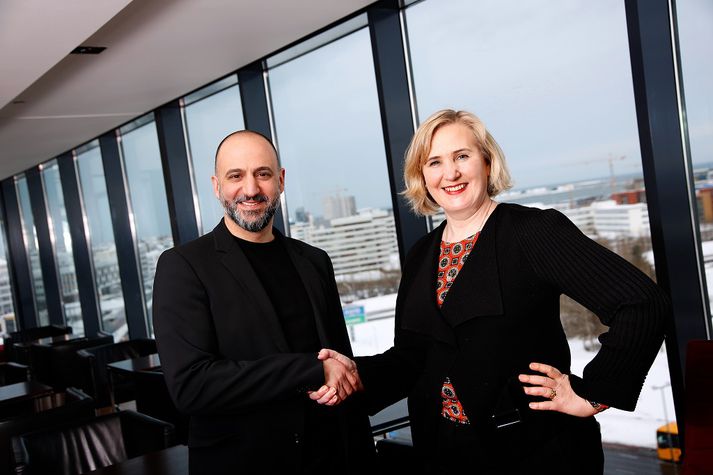 Valgerður H. Skúladóttir, framkvæmdastjóri Sensa, og Alexander Picchietti, framkæmdastjóri Basis.