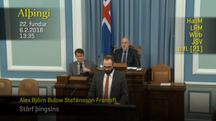Alex Björn er varaþingmaður Framsóknarflokksins