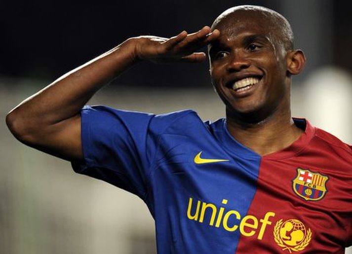 Samuel Eto'o vann fjölda titla með Barcelona áður en færði sig yfir til Inter Milan.