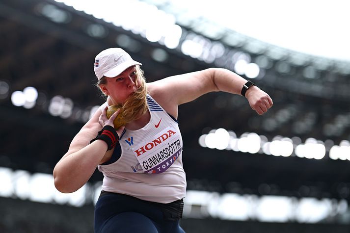 Erna Sóley Gunnarsdóttir keppti á HM í Tókýó síðasta haust. Hún varð Norðurlandameistari í Kaupmannahöfn í dag.