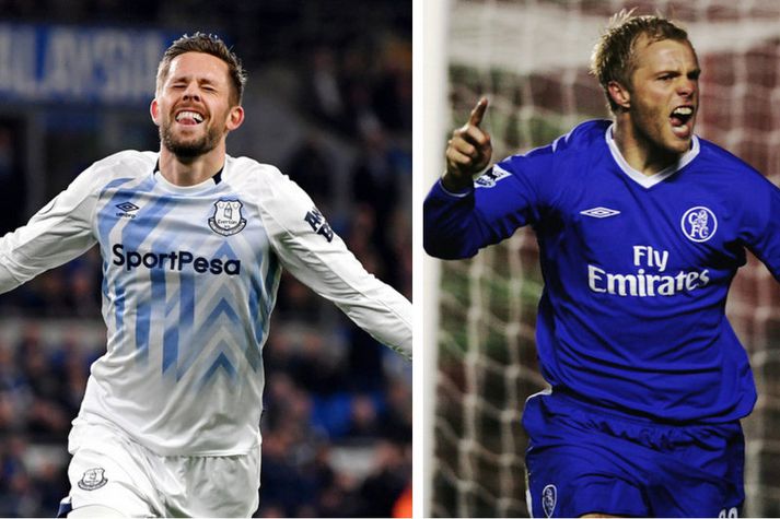 Gylfi Þór Sigurðsson og Eiður Smári Guðjohnsen.