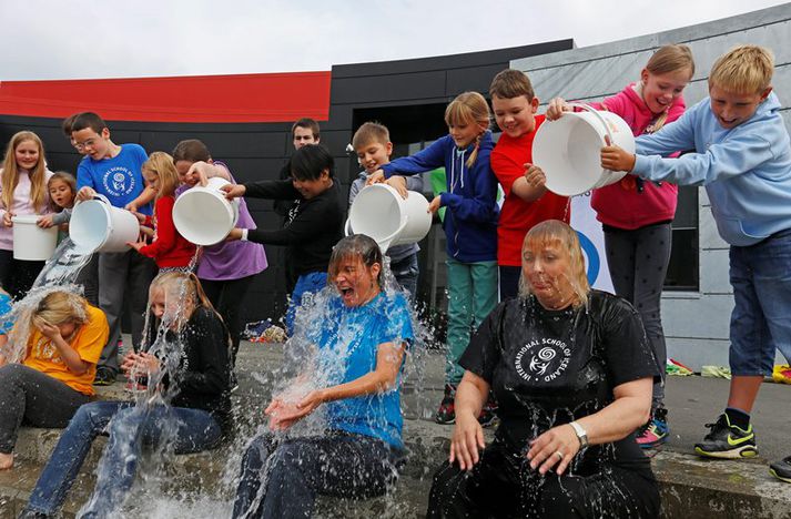 Börnunum leiddist ekki uppátækið.