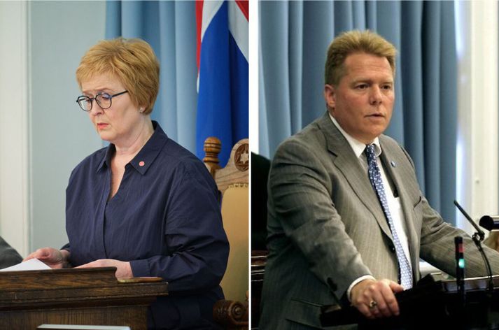 Magnús Þór (t.h.) settist á þing árið 2003 sem þingmaður Frjálslynda flokksins í Suðurkjördæmi. 