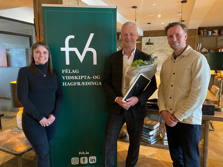Elka Ósk Hrólfsdóttir formaður FVH, Andri Þór Guðmundsson og Sverrir Falur Björnsson varaformaður FVH.