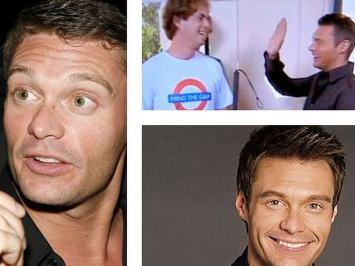 Ryan Seacrest gefur blindum Idolkeppanda "fimmu" á dögunum.
