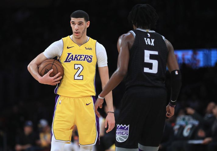 Lonzo Ball í leiknum í nótt.