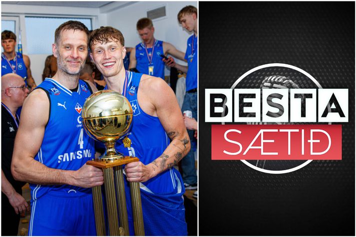 Hlynur fagnaði á Króknum fyrir ári síðan og hefur ekki misst trúna á sínum mönnum.