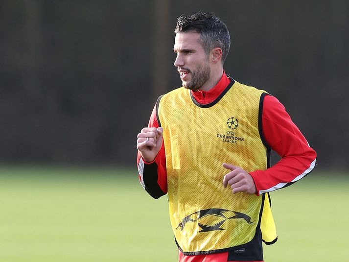 Robin van Persie á æfingu United.