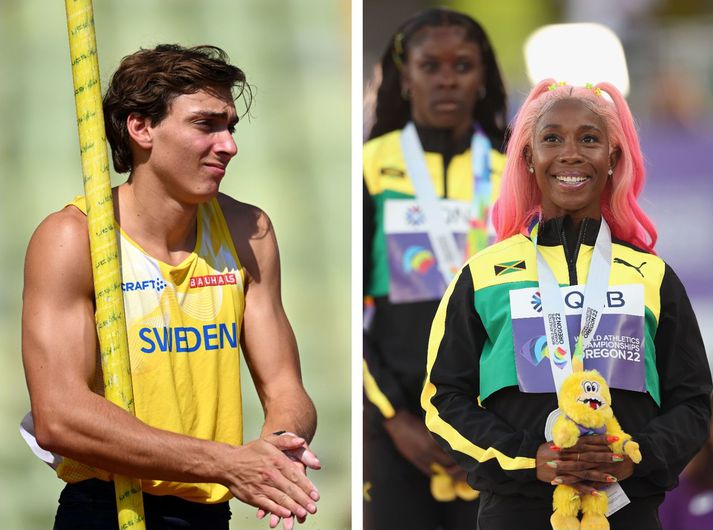 Duplantis er viss um að hann geti hlaupið hraðar en Shelly Ann Fraser-Pryce.