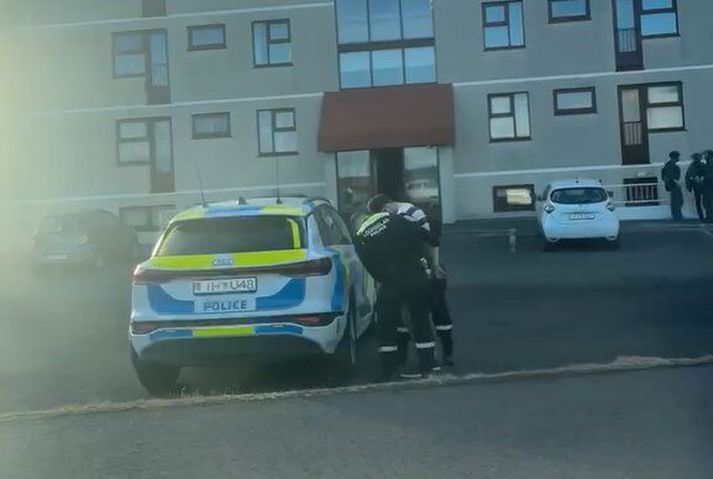Mynd tekin á vettvangi í gær. 