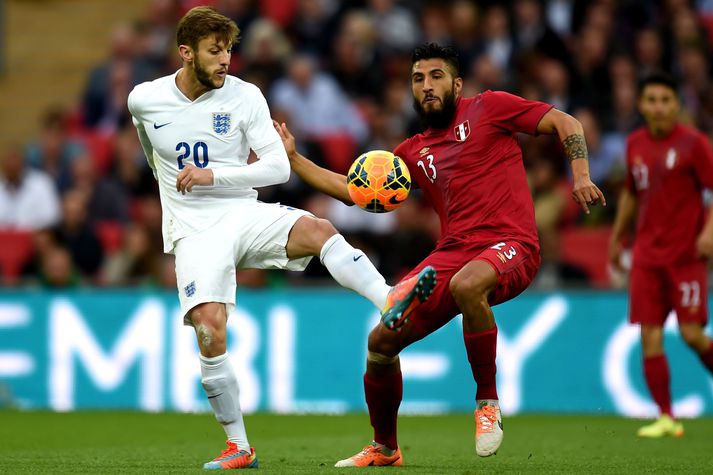 Adam Lallana í leik gegn Perú á föstudaginn.