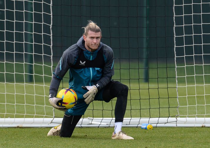 Karius á æfingu með Newcastle.