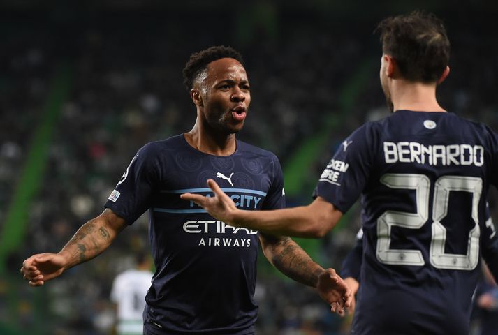 Raheem Sterling skoraði fimmta mark City í kvöld.