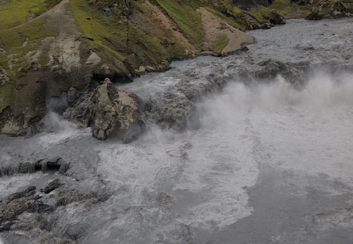 Ragnar Axelsson flaug yfir Skaftá í gær og myndaði úr lofti.