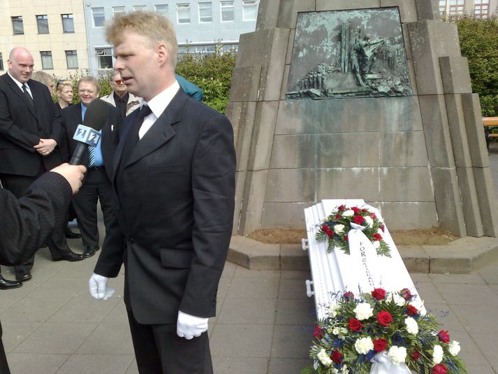 Sturla Jónsson á Austurvelli