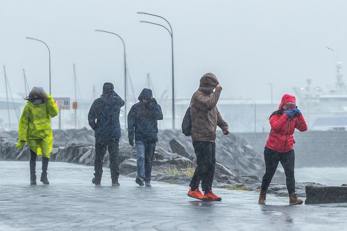 Það verður hvasst á höfuðborgarsvæðinu síðdegis í dag en lítið fer þó fyrir úrkomu.