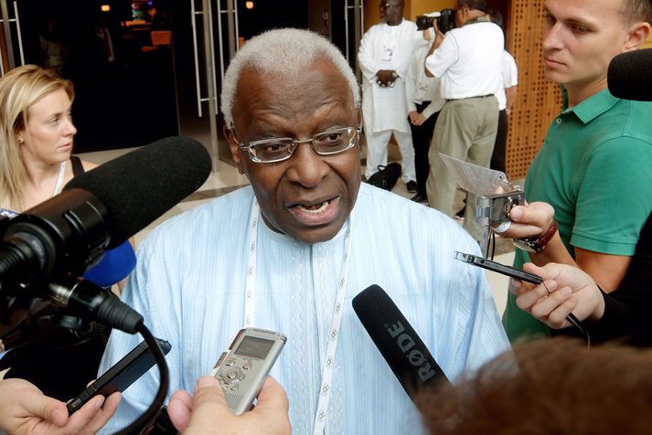 Lamine Diack, forseti Alþjóða frjálsíþróttasambandsins.