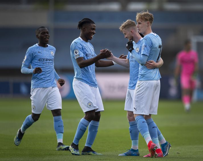 Romeo Lavia, Liam Delap og Cole Palmer spiluðu saman með unglingaliði Manchester City.  