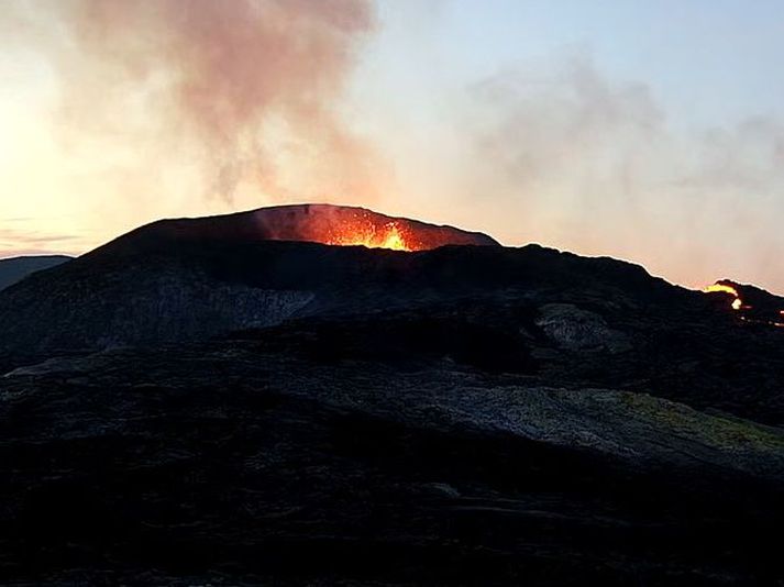 Gosið í kvöld.