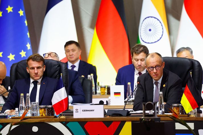 Emmanuel Macron og Freidrich Merz, leiðtogar Frakklands og Þýskalands.