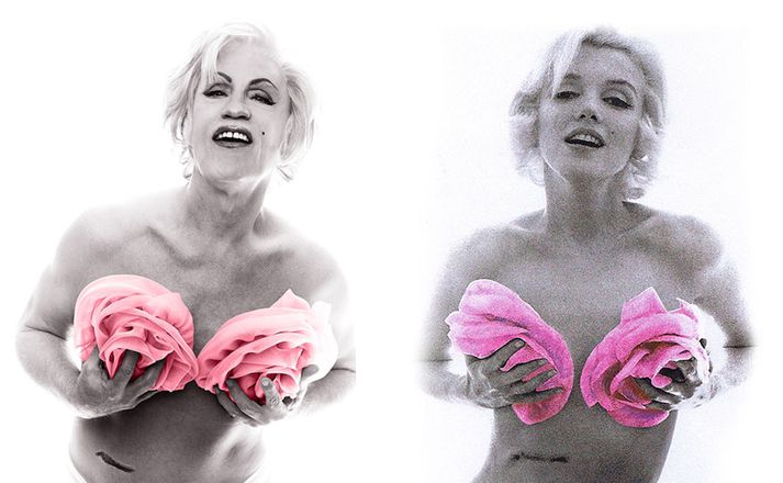 Marilyn in Pink Roses eftir Bert Stern. Tekin árið 1962.