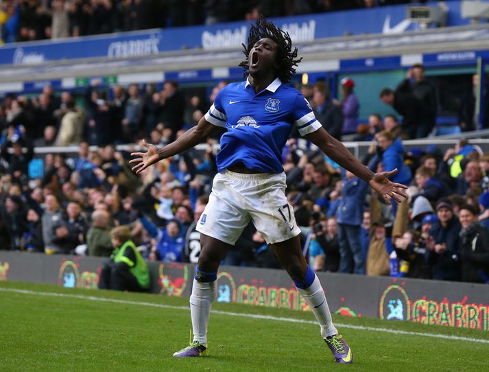 Lukaku fagnar í dag.